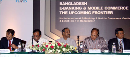 Dr. Atiur Rahman at the 3rd international E-banking and Mobile Commerce Conference held recently in the city.